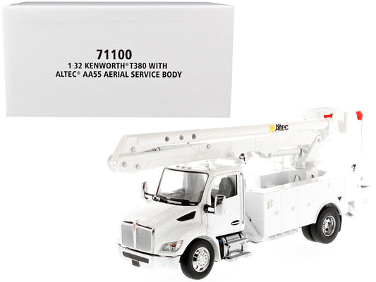 Kenworth T380 with Altec AA55 Aerial Service Truck White "Transport Series" 1/32 Diecast Model by Diecast Masters-0