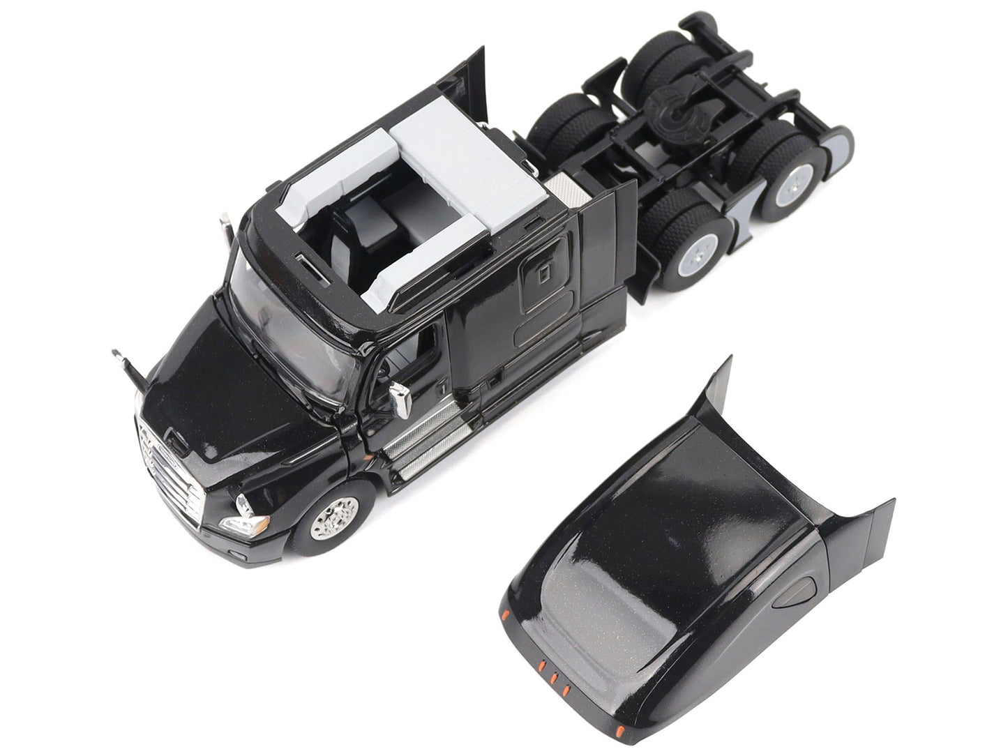 Freightliner New Cascadia Sleeper Cab Truck Tractor Black "Transport Series" 1/50 Diecast Model by Diecast Masters