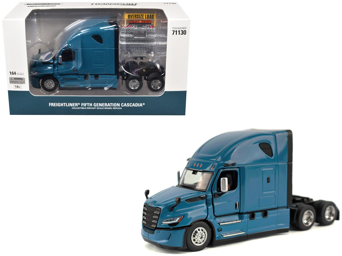 2025 Freightliner Cascadia Gen-5 Sleeper Cab Truck Tractor Signature Blue "Transport Series" 1/64 Diecast Model by Diecast Masters Diecast Masters