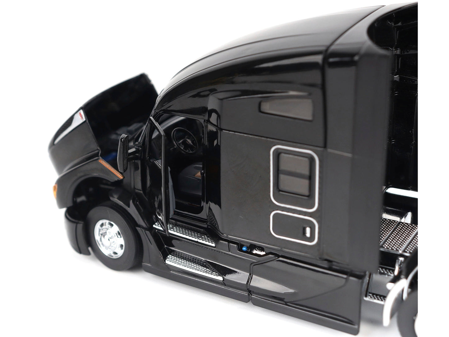Kenworth T680 76" High Roof Sleeper Cab Truck Tractor Black "Transport Series" 1/50 Diecast Model by Diecast Masters