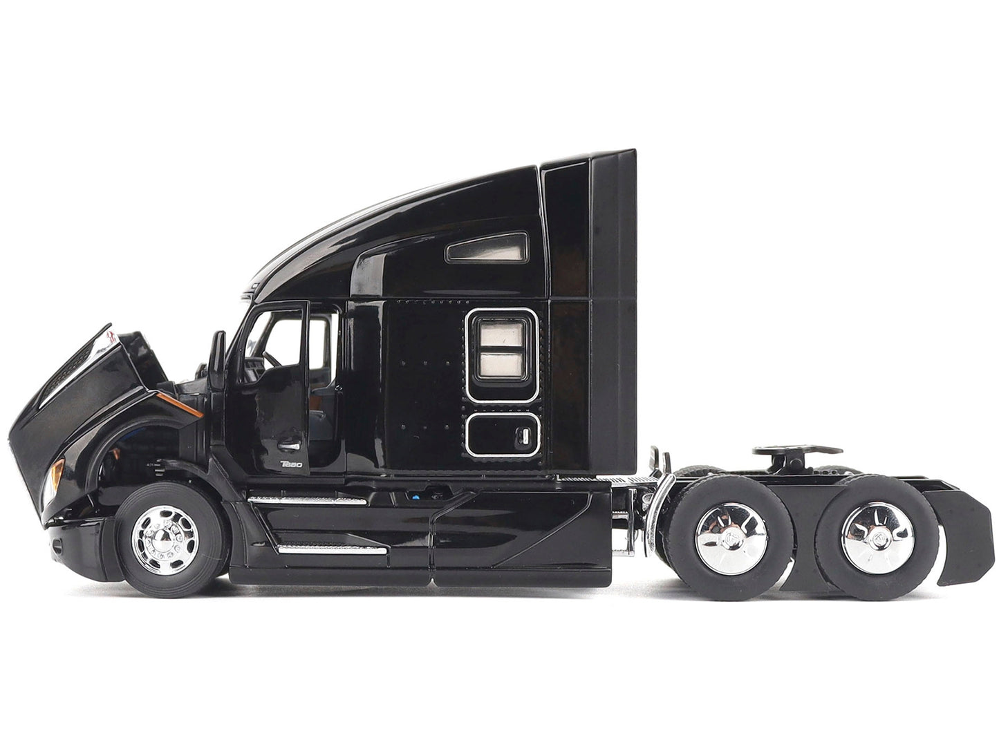 Kenworth T680 76" High Roof Sleeper Cab Truck Tractor Black "Transport Series" 1/50 Diecast Model by Diecast Masters