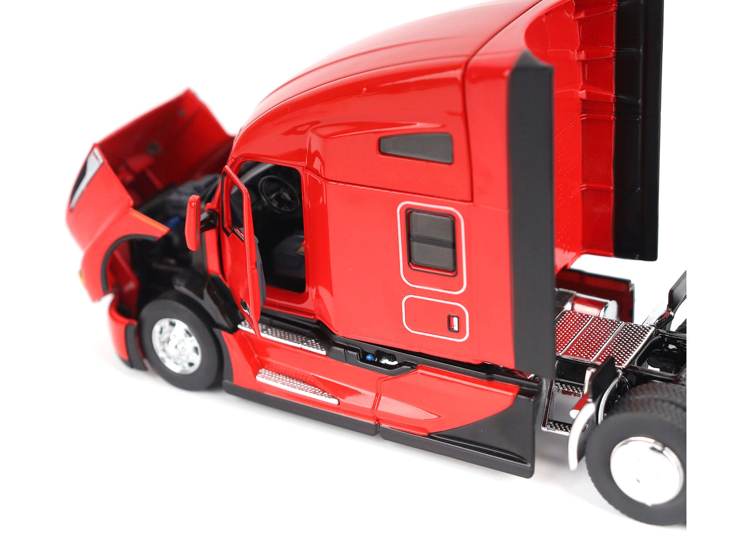 Kenworth T680 76" High Roof Sleeper Cab Truck Tractor Viper Red "Transport Series" 1/50 Diecast Model by Diecast Masters