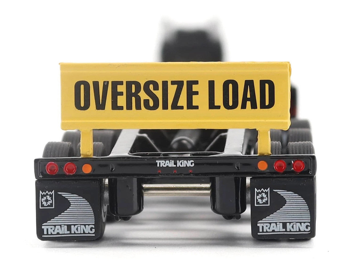 Trail King TK170 Hydraulic Detachable Gooseneck Lowboy Trailer Black with Jeep and Booster "Transport Series" 1/64 Diecast Model by Diecast Masters Diecast Masters