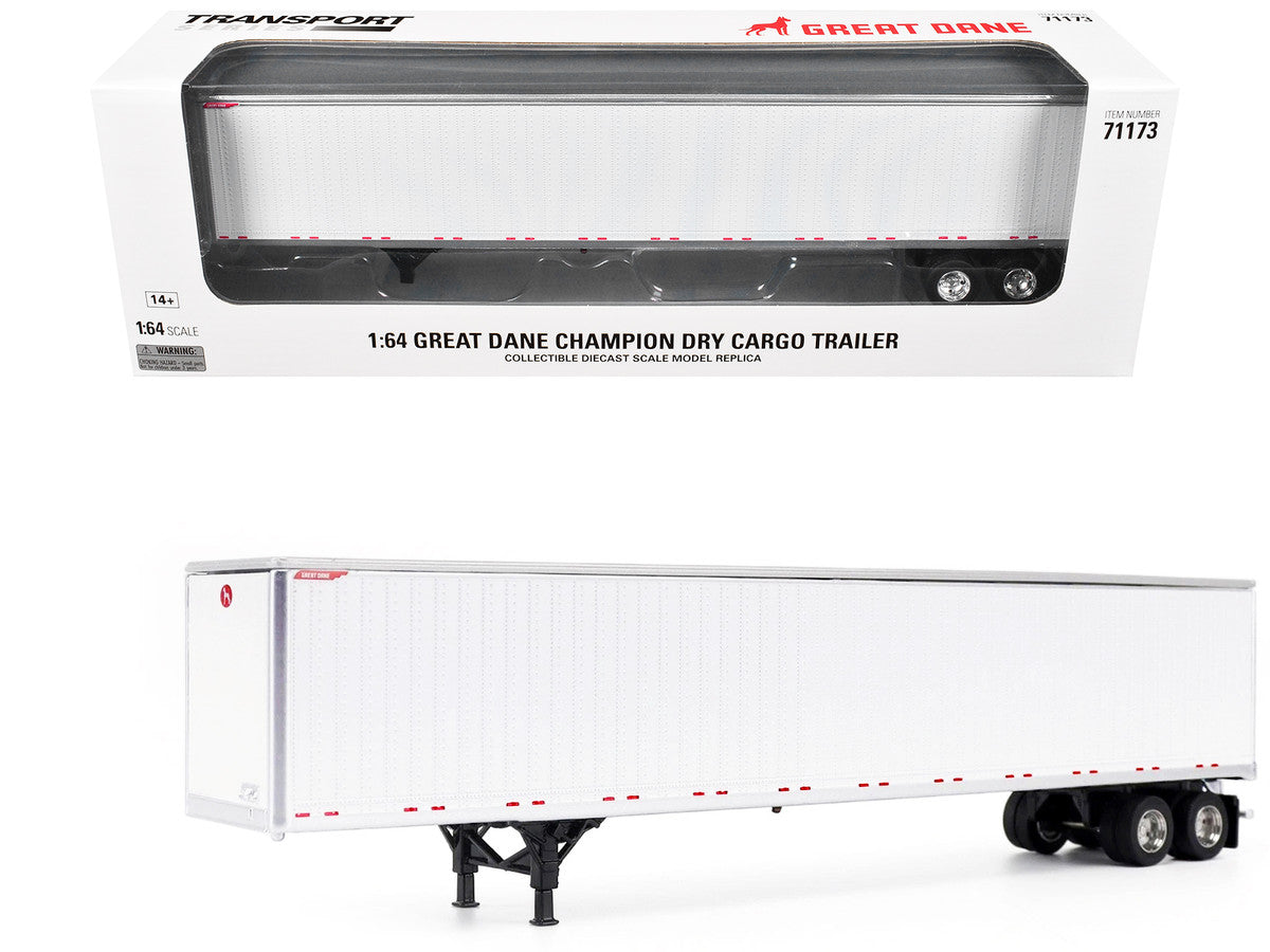 Great Dane Champion 53ft Dry Cargo Trailer White "Transport Series" 1/64 Diecast Model by Diecast Masters Diecast Masters