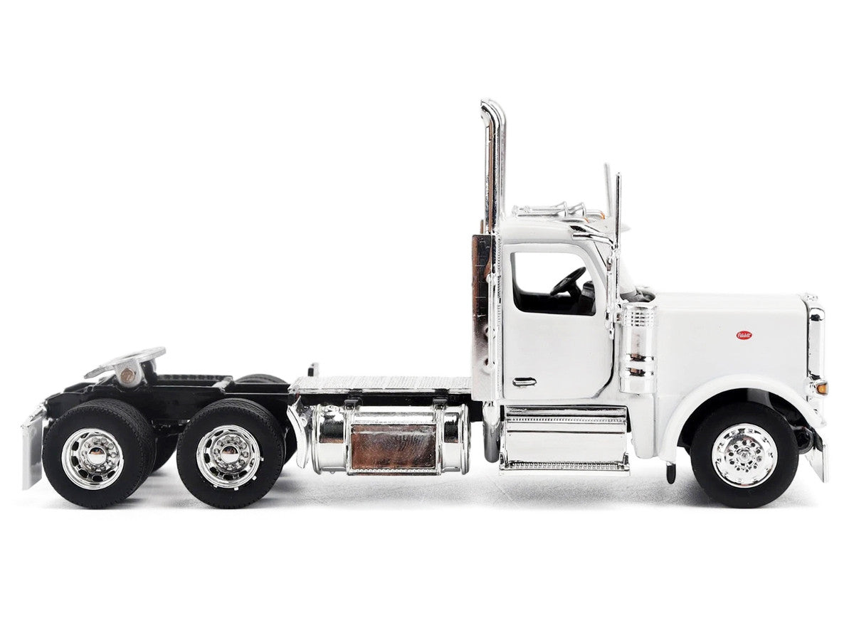 Peterbilt 589 Tandem-Axle Legendary Package Truck Tractor with 58" Sleeper White "Transport Series" 1/64 Diecast Model by Diecast Masters Diecast Masters