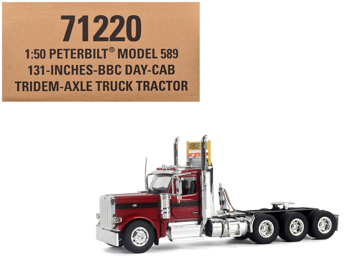 Peterbilt 589 Truck Tractor with Day Cab Legendary Red "Transport Series" 1/50 Diecast Model by Diecast Masters Diecast Masters