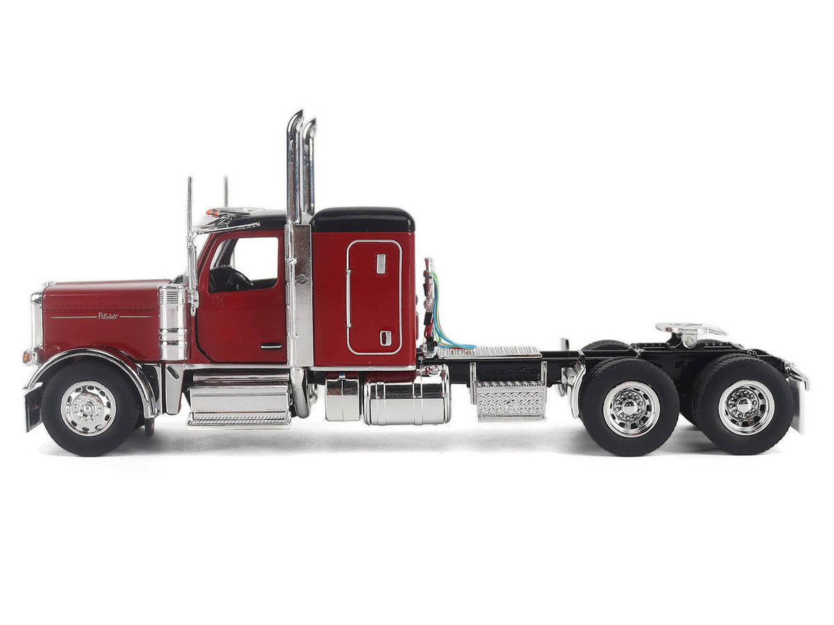 Peterbilt 589 Legendary Package Tandem-Axle Truck Tractor with 58" Sleeper Cab Legendary Red with Black Top "Transport Series" 1/50 Diecast Model by Diecast Masters Diecast Masters