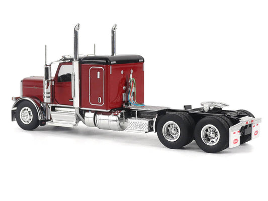 Peterbilt 589 Legendary Package Tandem-Axle Truck Tractor with 58" Sleeper Cab Legendary Red with Black Top "Transport Series" 1/50 Diecast Model by Diecast Masters Diecast Masters