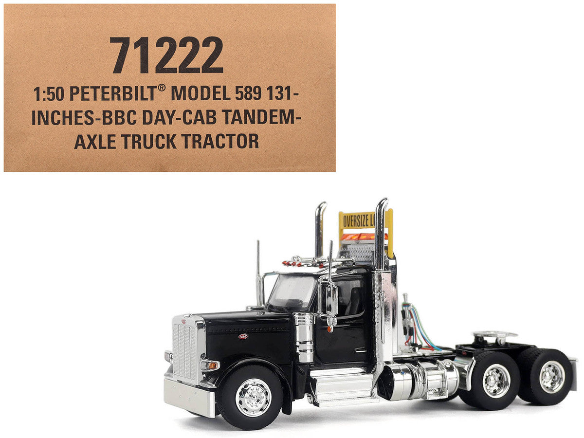 Peterbilt 589 Truck Tractor with Day Cab Black "Transport Series" 1/50 Diecast Model by Diecast Masters Diecast Masters