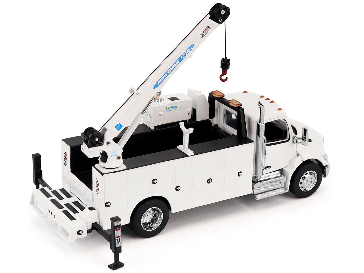Peterbilt 536 Auto-Crane Titan 85-Body HC14-Crane Work Truck with Miller EnPak White "Transport Series" 1/50 Diecast Model by Diecast Masters Diecast Masters