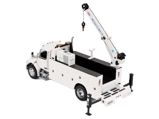 Peterbilt 536 Auto-Crane Titan 85-Body HC14-Crane Work Truck with Miller EnPak White "Transport Series" 1/50 Diecast Model by Diecast Masters Diecast Masters