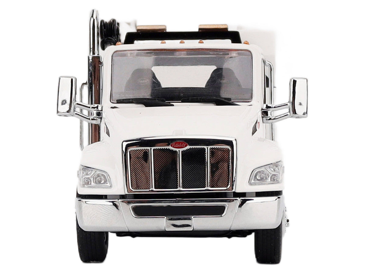 Peterbilt 536 Auto-Crane Titan 85-Body HC14-Crane Work Truck with Miller EnPak White "Transport Series" 1/50 Diecast Model by Diecast Masters Diecast Masters