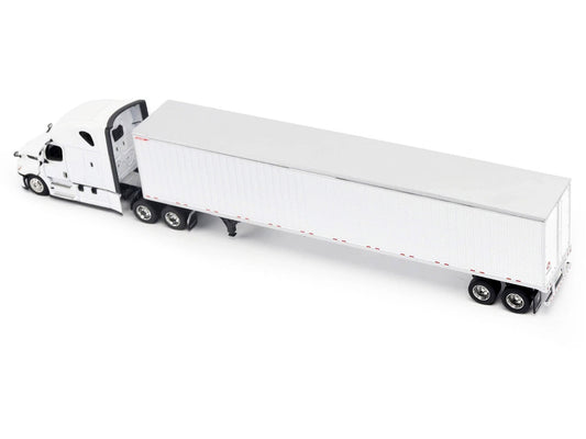 2025 Freightliner Cascadia Gen-5 Truck Tractor with Sleeper and Great Dane Champion 53ft Dry Cargo Trailer Winter White "Transport Series" 1/64 Diecast Model by Diecast Masters Diecast Masters