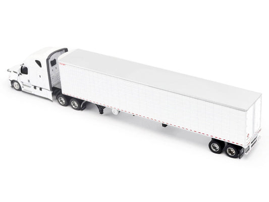2025 Freightliner Cascadia Gen-5 Truck Tractor with Sleeper and Great Dane Champion 53ft Refrigerated Trailer Winter White "Transport Series" 1/64 Diecast Model by Diecast Masters Diecast Masters