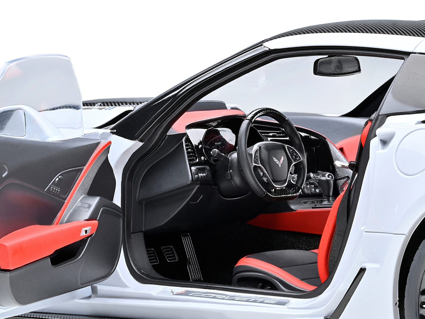 2019 Chevrolet Corvette C7 ZR1 Ceramic Matrix Gray Metallic with Carbon Top 1/18 Model Car by Autoart W2B