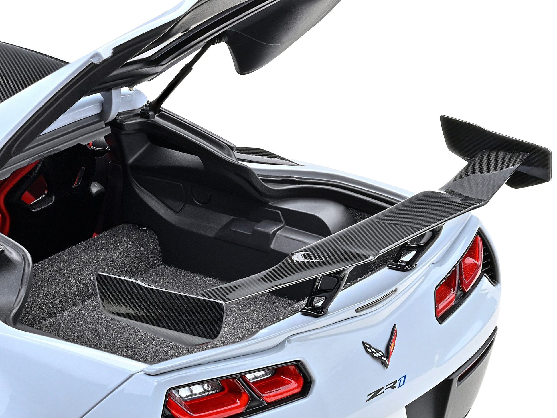 2019 Chevrolet Corvette C7 ZR1 Ceramic Matrix Gray Metallic with Carbon Top 1/18 Model Car by Autoart W2B