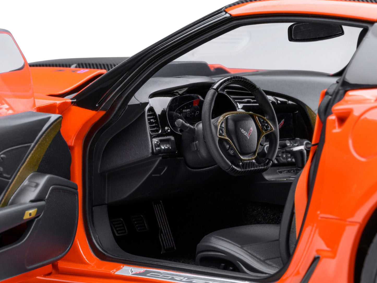 2019 Chevrolet Corvette C7 ZR1 Sebring Orange Tintcoat with Carbon Top 1/18 Model Car by Autoart