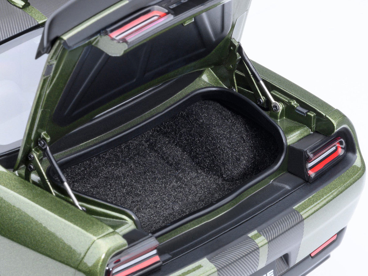 2022 Dodge Challenger SRT Jailbreak F8 Green with Carbon Stripes 1/18 Model Car by Autoart Autoart