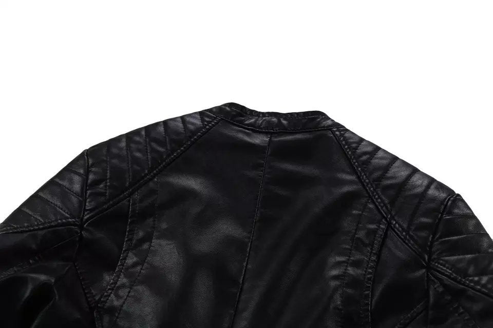 PU leather motorcycle leather jacket LadyShow.Store