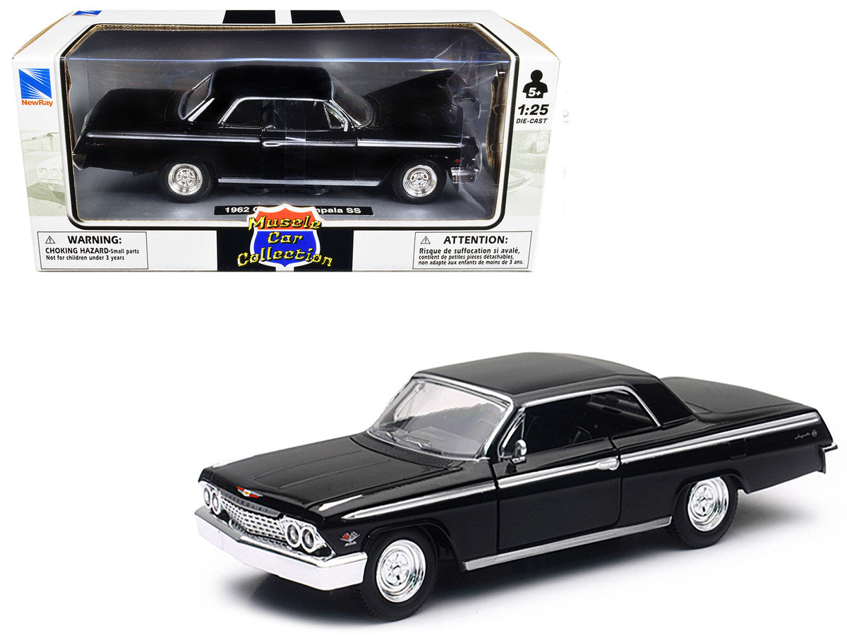 1962 Chevrolet Impala SS Black 1/25 Diecast Model Car by New Ray-0