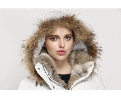 High-end Rabbit Fur Eiderdown Outerwear Mid-length Padded Coat Women LadyShow.Store