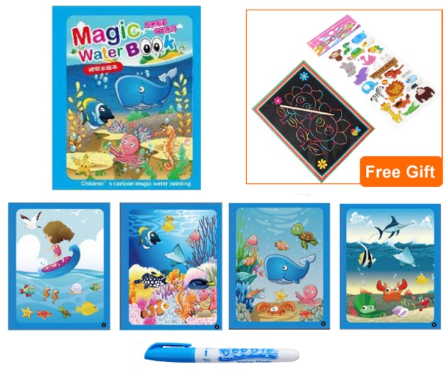 Magic Water Drawing Coloring  Book for Kids