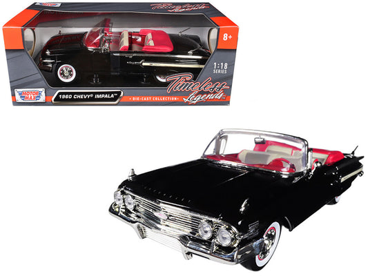 1960 Chevrolet Impala Convertible Black 1/18 Diecast Car Model by Motormax Motormax