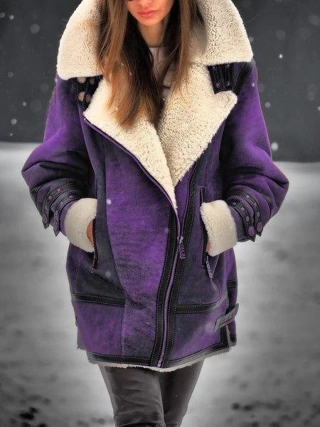 New European And American Thickened Fur One-piece Women's Coat Accent Plus