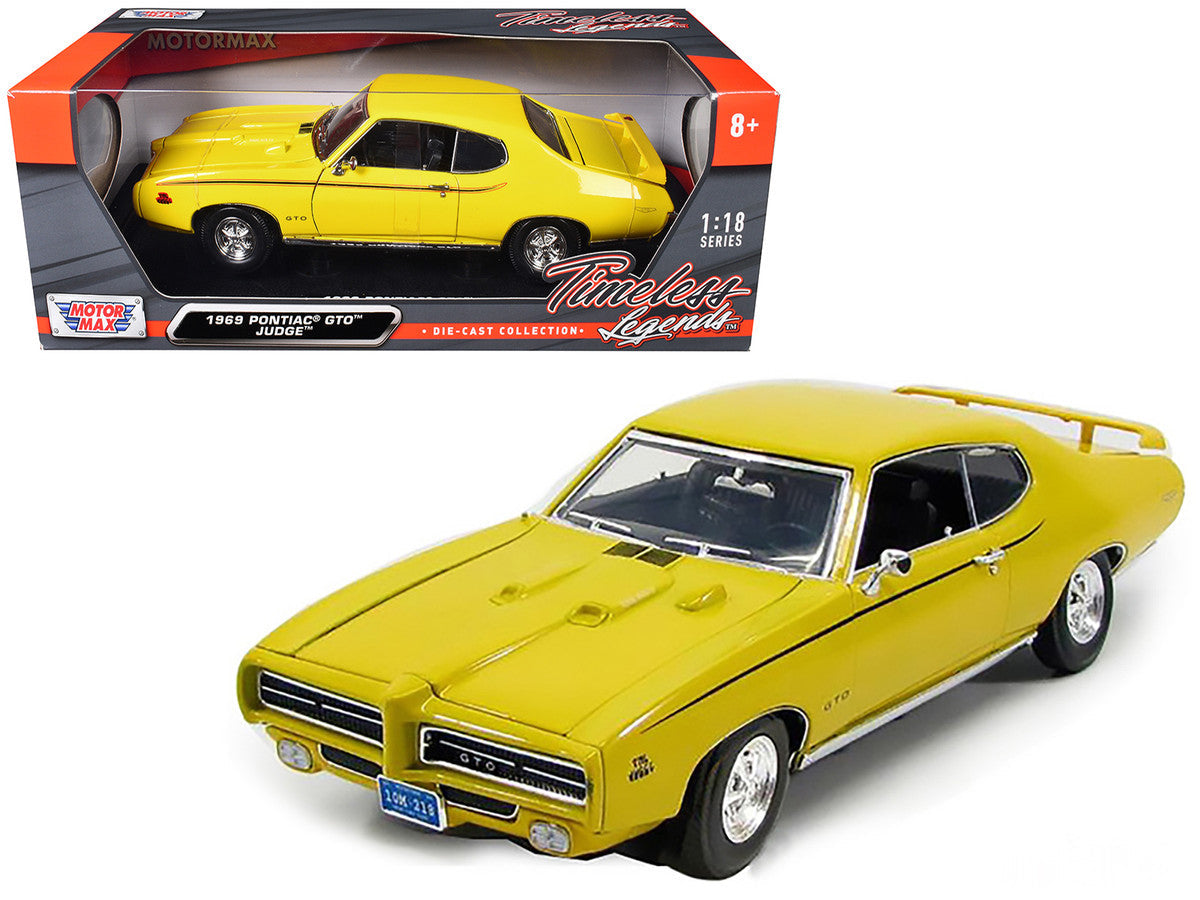 1969 Pontiac GTO Judge Yellow 1/18 Diecast Model Car by Motormax Motormax