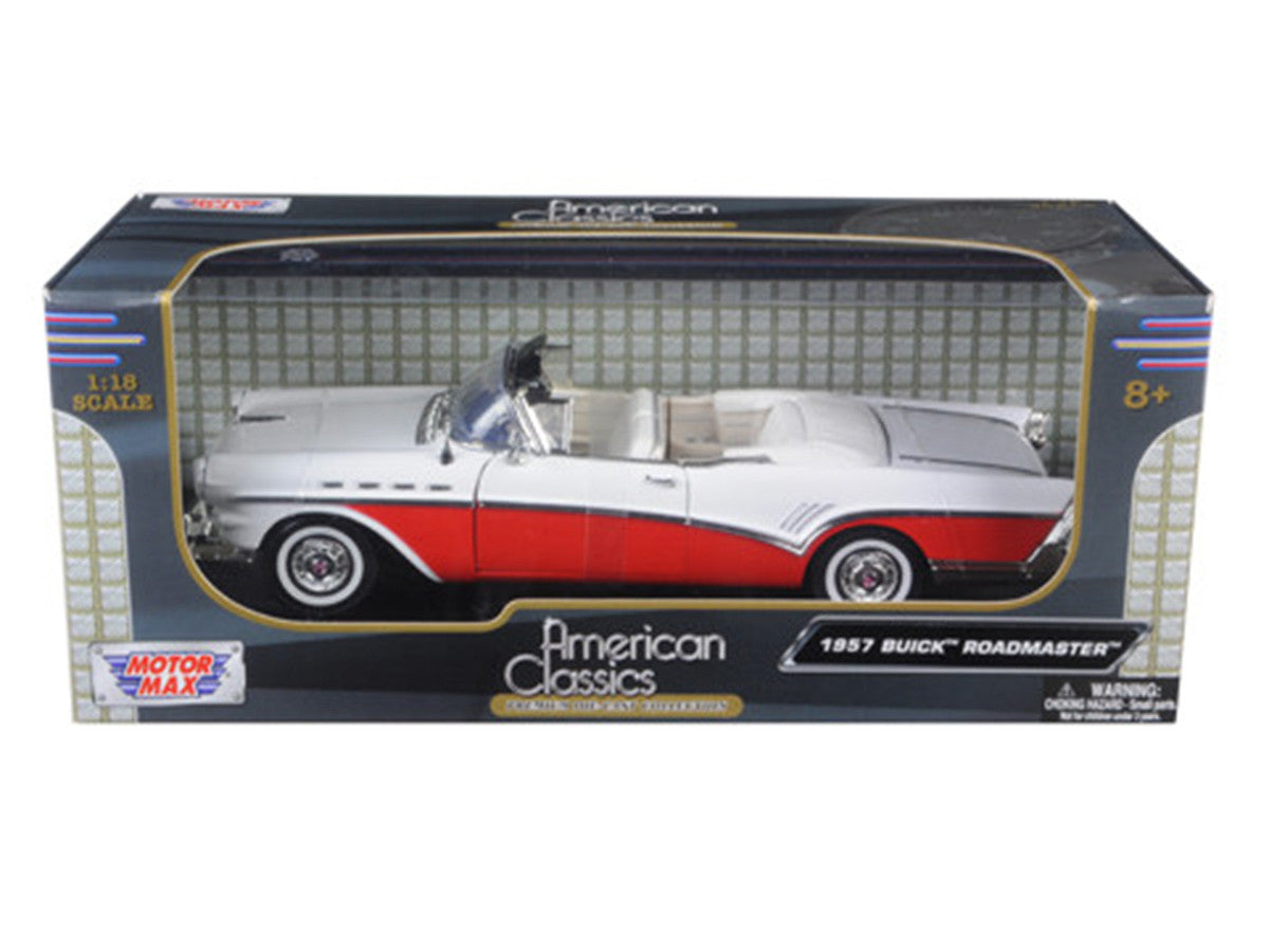 1957 Buick Roadmaster Convertible Red 1/18 Diecast Model Car by Motormax-2
