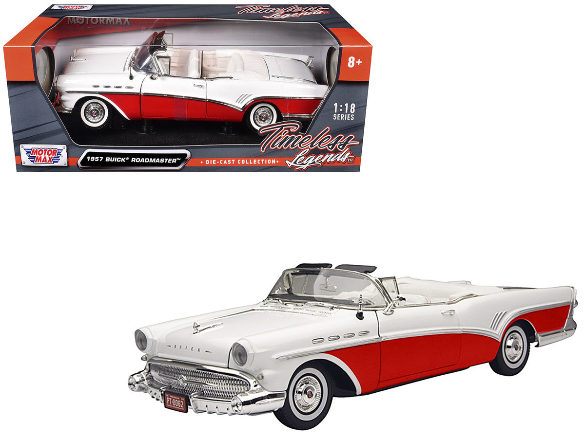 1957 Buick Roadmaster Convertible Red 1/18 Diecast Model Car by Motormax Motormax