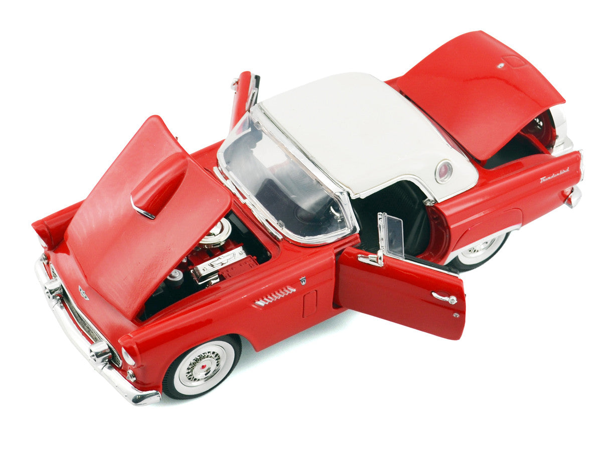 1956 Ford Thunderbird Hardtop Red with White Top "American Classics" 1/18 Diecast Model Car by Motormax Motormax