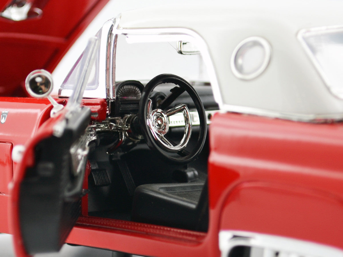 1956 Ford Thunderbird Hardtop Red with White Top "American Classics" 1/18 Diecast Model Car by Motormax Motormax