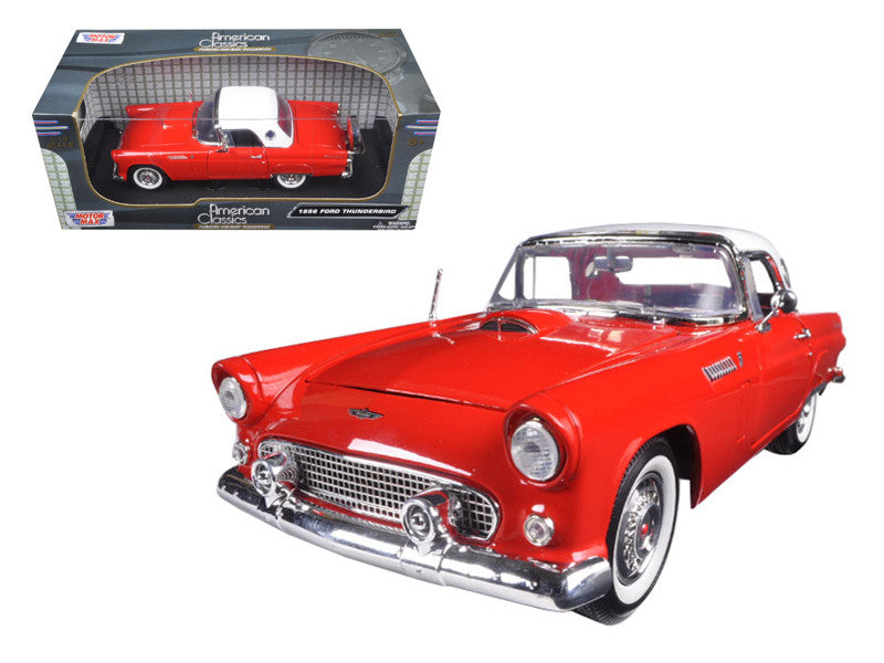 1956 Ford Thunderbird Hardtop Red with White Top "American Classics" 1/18 Diecast Model Car by Motormax Motormax