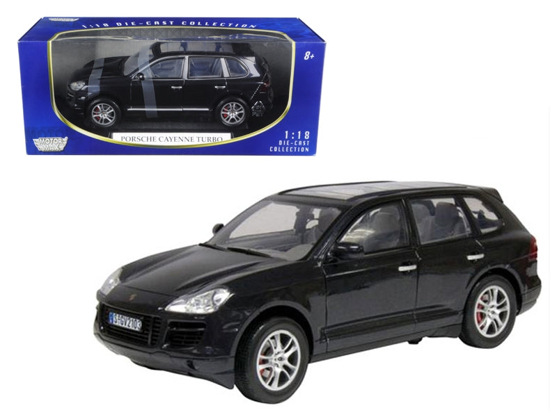 2008 Porsche Cayenne Turbo Metallic Black 1/18 Diecast Model Car by Motormax W2B