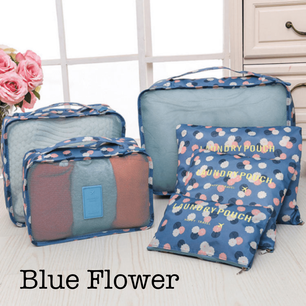 6 Piece Travel Organizer Threaded Pear