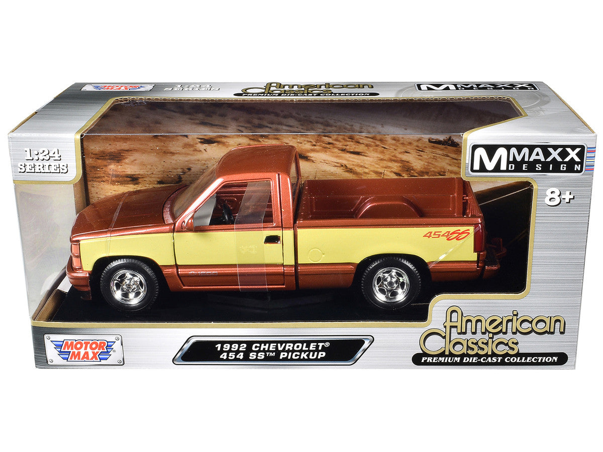 1992 Chevrolet 454 SS Pickup Truck Copper Metallic with Beige Sides "American Classics" Series 1/24 Diecast Model Car by Motormax Motormax