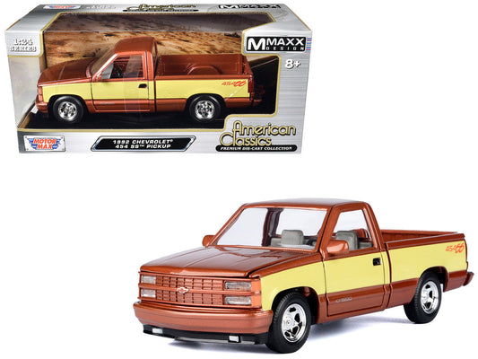 1992 Chevrolet 454 SS Pickup Truck Copper Metallic with Beige Sides "American Classics" Series 1/24 Diecast Model Car by Motormax Motormax