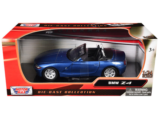 BMW Z4 Convertible Blue Metallic 1/24 Diecast Model Car by Motormax-1