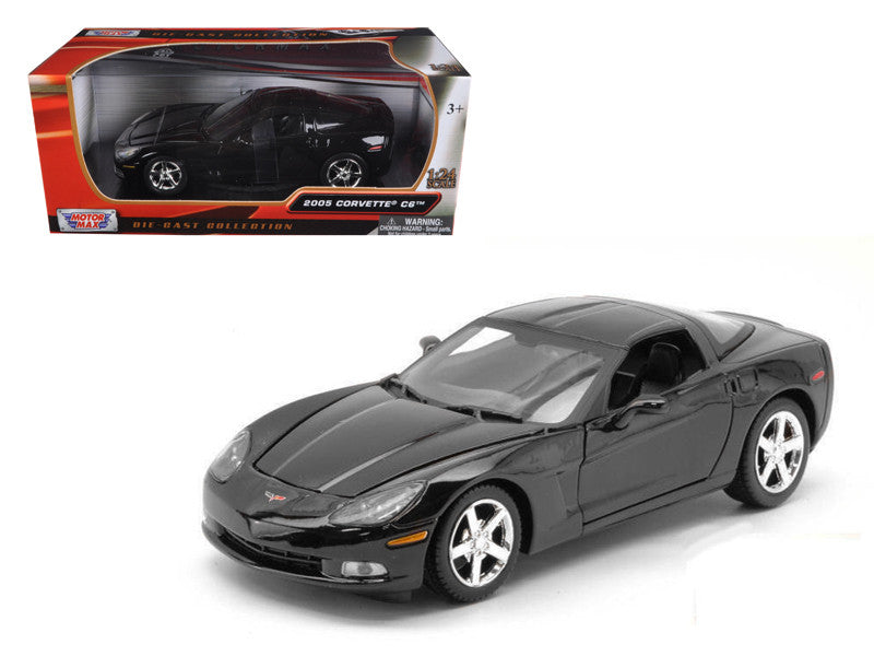 2005 Chevrolet Corvette C6 Coupe Black 1/24 Diecast Model Car by Motormax-0