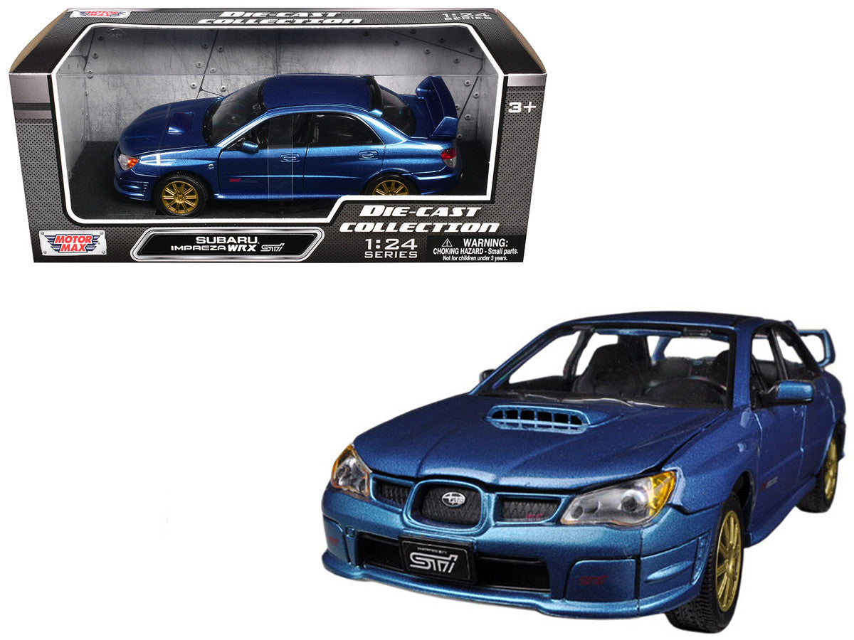 Subaru Impreza WRX STi Blue Metallic 1/24 Diecast Model Car by Motormax Motormax