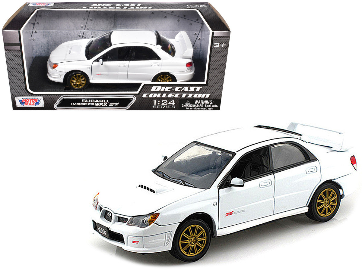 Subaru Impreza WRX STi White 1/24 Diecast Model Car by Motormax-2
