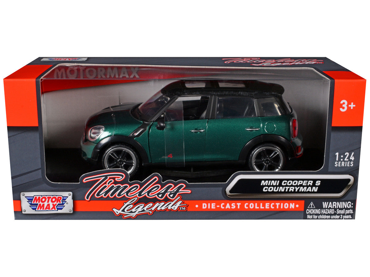 Mini Cooper S Countryman Oxford Green 1/24 Diecast Car Model by Motormax Motormax