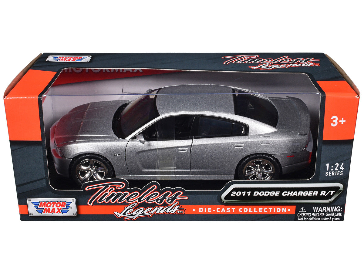 2011 Dodge Charger R/T Hemi Silver 1/24 Diecast Model Car by Motormax Motormax