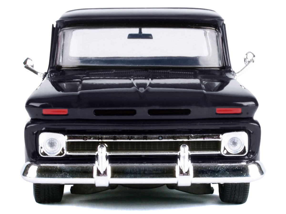 1966 Chevrolet C10 Fleetside Pickup Truck Black "Maxx Design" "Timeless Legends" Series 1/24 Diecast Model Car by Motormax Motormax