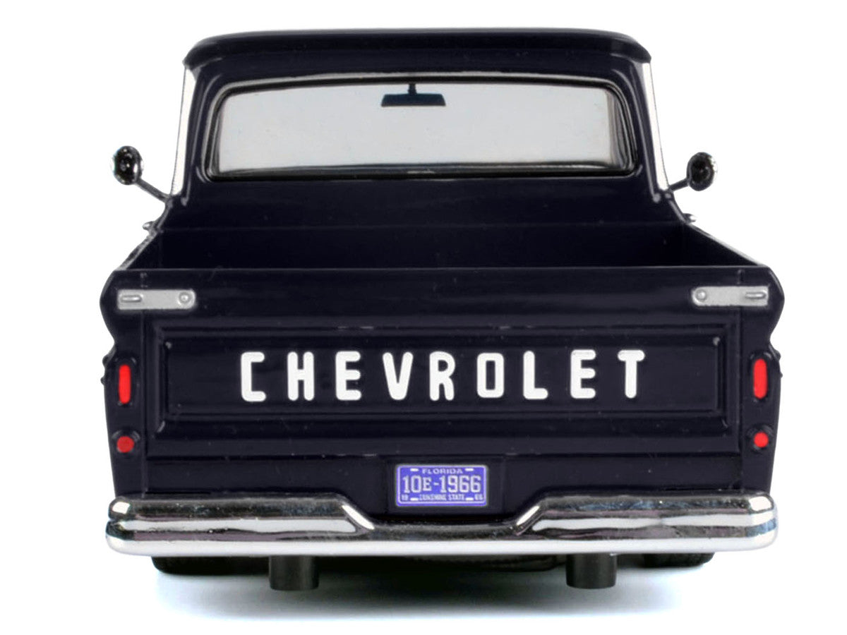 1966 Chevrolet C10 Fleetside Pickup Truck Black "Maxx Design" "Timeless Legends" Series 1/24 Diecast Model Car by Motormax Motormax