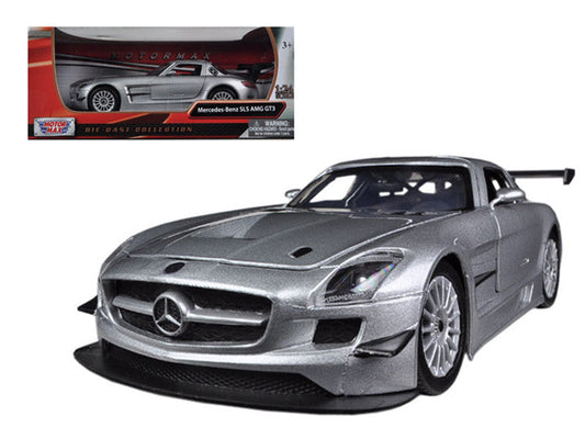 Mercedes SLS AMG GT3 Silver 1/24 Diecast Car Model by Motormax Motormax