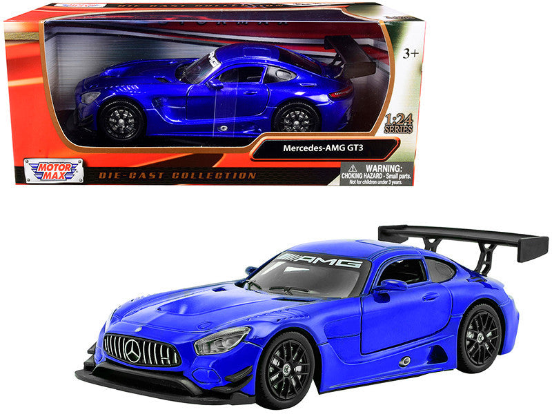 Mercedes AMG GT3 Bright Blue 1/24 Diecast Model Car by Motormax Motormax