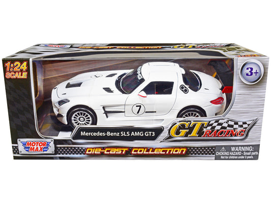 Mercedes-Benz SLS AMG GT3 #7 White "GT Racing" Series 1/24 Diecast Model Car by Motormax Motormax