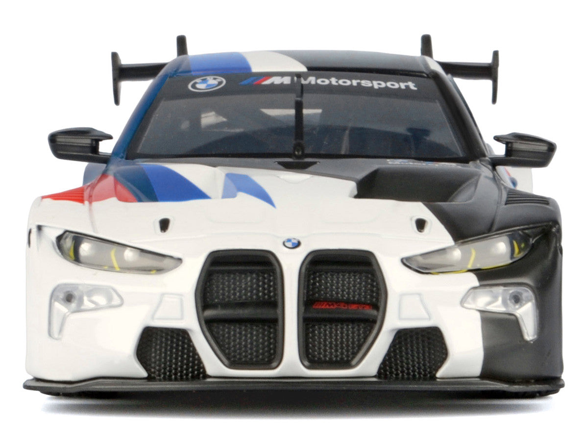 BMW M4 GT3 #1 White with Black Blue and Red Graphics "GT Racing" Series 1/24 Diecast Model Car by Motormax Motormax